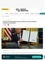 Trump's FY2026 budget proposes $73B cut to US nondefense discretionary spending