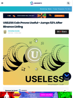 USELESS Coin Proves Useful—Jumps 55% After Binance Listing