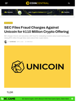 SEC Files Fraud Charges Against Unicoin for $110 Million Crypto Offering - CoinCentral