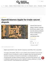 OpenAI blames Apple for trade-secret dispute