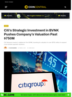 Citi’s Strategic Investment in BVNK Pushes Company