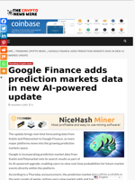 Google Finance adds prediction markets data in new AI-powered update - The Crypto News Wire