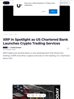 XRP in Spotlight as US Chartered Bank Launches Crypto Trading Services - U.Today