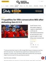T1 qualifies for fifth consecutive MSI after defeating Gen.G 3-2