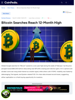 Bitcoin Searches Reach 12-Month High
