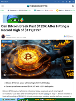 Can Bitcoin Break Past $120K After Hitting a Record High of $119,319?