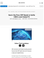 Here’s the Price XRP Needs to Settle CBDCs and Global FX