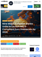 Nine Major European Banks Unite to Launch MiCA-Compliant Euro Stablecoin by 2026 | Live Bitcoin News
