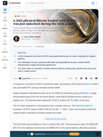 A 2011 physical Bitcoin loaded with 25 BTC was just unlocked during the $62k selloff