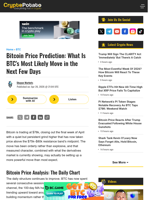 Bitcoin Price Prediction: What Is BTC's Most Likely Move in the Next Few Days