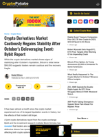 Crypto Derivatives Market Cautiously Regains Stability After October’s Deleveraging Event: Bybit Report