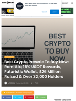 Best Crypto Presale To Buy Now: Remittix; 15% USDT Rewards, Futuristic Wallet, $26 Million Raised & Over 32,000 Holders  | Live Bitcoin News