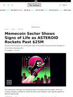 Memecoin Sector Shows Signs of Life as ASTEROID Rockets Past $25M - 