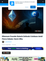 Ethereum Founder Buterin Defends Coinbase Amid Fierce Debate