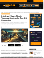 Public Vs Private Bitcoin Treasury Strategy For Pre-IPO Companies