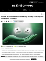 Ethereum’s Vitalik Made $70K on Polymarket Using this Strategy