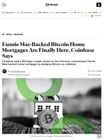 Fannie Mae-Backed Bitcoin Home Mortgages Are Finally Here, Coinbase Says - Decrypt
