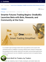 Smarter Futures Trading Begins: OneBullEx Launches Beta with Bots, Rewards, and Community at the Core