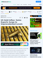 US Gold Influx: Swiss Exports Surge to Unprecedented Levels – News Bytes Bitcoin News