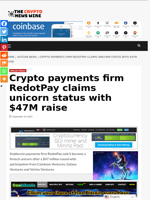Crypto payments firm RedotPay claims unicorn status with $47M raise - The Crypto News Wire