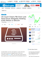 US Court Clears FBI Over Lost Hard Drive Allegedly Holding $345 Million in Bitcoin ⋆ ZyCrypto