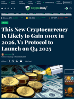 This New Cryptocurrency Is Likely to Gain 100x in 2026, V1 Protocol to Launch on Q4 2025 - Crypto Daily