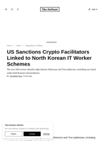 US Sanctions Crypto Facilitators Linked to North Korean IT Worker Schemes | The Defiant