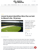 Lionel Scaloni identifies Nico Paz as heir to Messi's No. 10 jersey