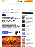 Ron Paul Warns Nuclear Conflict Risk Is Surging With No Diplomatic Brake – Economics Bitcoin News