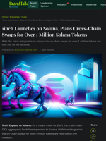 1inch Launches on Solana, Plans Cross-Chain Swaps for Over 1 Million Solana Tokens