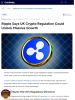 Ripple Says UK Crypto Regulation Could Unlock Massive Growth