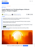 The Market Is in the Early Stages of Altcoin Season