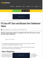 FTX Sues NFT Stars and Delysium Over Undelivered Tokens