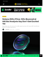 Solana (SOL) Price: SOL Bounced at $80 But Analysts Say Don't Get Excited Yet - CoinCentral