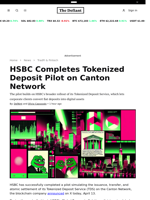 HSBC Completes Tokenized Deposit Pilot on Canton Network - 