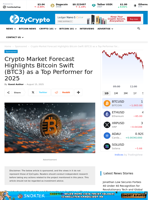 Crypto Market Forecast Highlights Bitcoin Swift (BTC3) as a Top Performer for 2025
