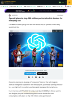 OpenAI plans to ship 100 million pocket-sized AI devices for everyday use