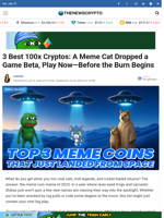 3 Best 100x Cryptos: A Meme Cat Dropped a Game Beta, Play Now—Before the Burn Begins