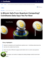 Is Bitcoin Safe From Quantum Computing? CoinShares Data Says Yes For Now