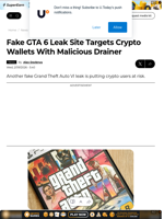 Fake GTA 6 Leak Site Targets Crypto Wallets With Malicious Drainer - U.Today