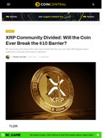 XRP Community Divided: Will the Coin Ever Break the $10 Barrier? - CoinCentral