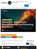Arthur Hayes Holds 90% in Bitcoin, Pauses Buying