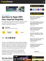 Good News for Ripple (XRP) Users: Important Integration
