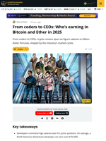 From Coders to CEOs: Who’s Earning in Bitcoin and Ether in 2025