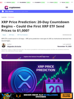 XRP Price Prediction: 20-Day Countdown Begins – Could the First XRP ETF Send Prices to $1,000?