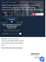 Mike Pence Defends Trump's Greenland Push Citing 'Absolute' National Security Interest—Warns Of NATO Fallout  - Benzinga