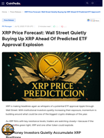 XRP Price Forecast: Wall Street Quietly Buying Up XRP Ahead Of Predicted ETF Approval Explosion