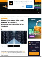 DMND Pool Now Open To All Miners, With SOC 2 Compliance And Stratum V2 Support