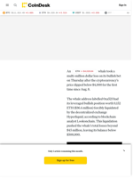 Ether (ETH) News: Ether Whale Books $45M Loss as ETH Falls Below $4K