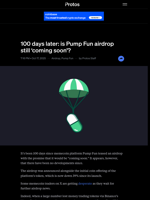 100 days later: is Pump Fun airdrop still 'coming soon'?